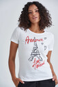 Lıove Moschino Kadın Yazılı T-Shirt - Thumbnail