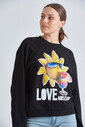 Love Moschino Baskılı Kadın Sweatshirt - Thumbnail
