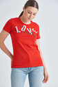 Love Moschino Bisiklet Yaka Kadın T-Shirt - Thumbnail