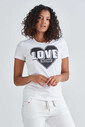 Love Moschino Kadın Bisiklet Yaka T-Shirt - Thumbnail