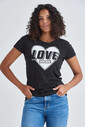 Love Moschino Kadın Bisiklet Yaka T-Shirt - Thumbnail