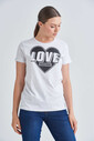 Love Moschino Kadın Bisiklet Yaka T-Shirt - Thumbnail