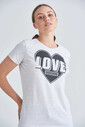 Love Moschino Kadın Bisiklet Yaka T-Shirt - Thumbnail