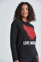 Love Moschino Kadın Kalp Logolu Sweatshirt - Thumbnail