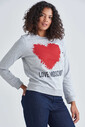Love Moschino Kadın Kalp Logolu Sweatshirt - Thumbnail