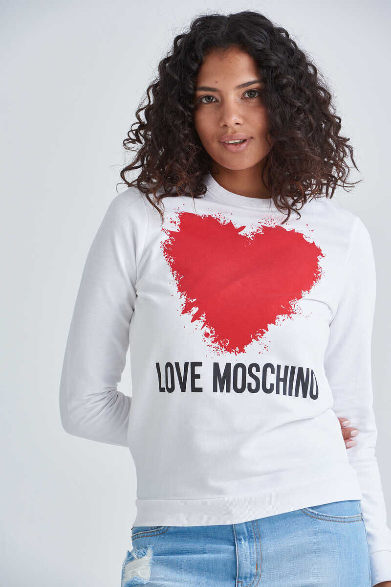 Love Moschino Kadın Kalp Logolu Sweatshirt - 1