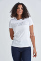 Love Moschino Kadın Taşlı T-Shirt - Thumbnail