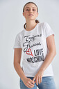 Love Moschino Kadın Yazılı T-Shirt - Thumbnail