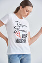 Love Moschino Kadın Yazılı T-Shirt - Thumbnail