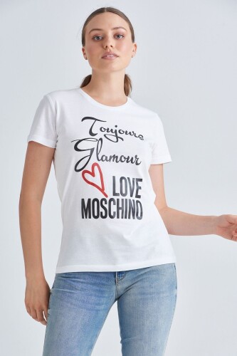 Love Moschino Kadın Yazılı T-Shirt - 5