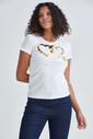 Love Moschino Logolu Bisiklet Yaka Kadın T-Shirt - Thumbnail