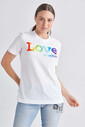 Love Moschino Love Baskılı Kadın T-Shirt - Thumbnail