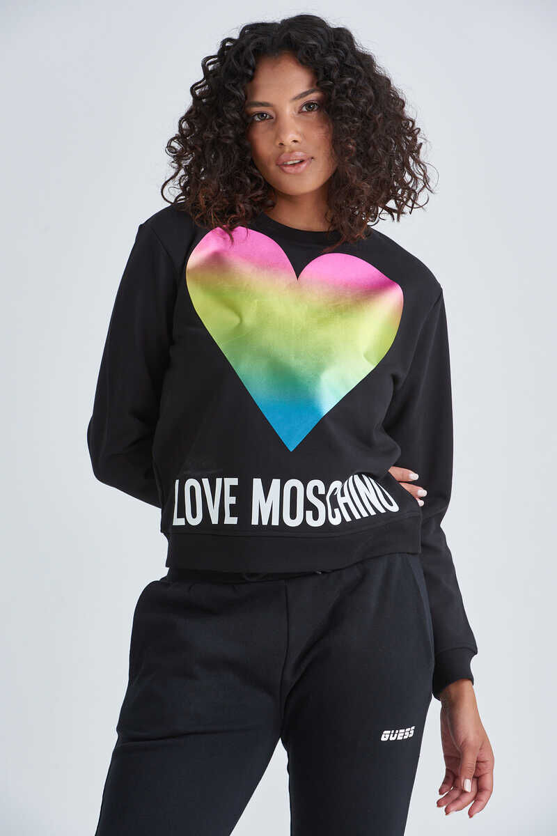 Love Moschino Renkli Basklı Kadın Sweatshirt - 1