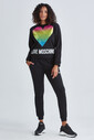 Love Moschino Renkli Basklı Kadın Sweatshirt - Thumbnail