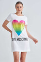Love Moschino Renkli Kalp Baskılı Kadın Elbise - Thumbnail