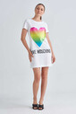 Love Moschino Renkli Kalp Baskılı Kadın Elbise - Thumbnail