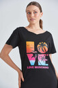 Love Moschino Yazılı Kadın Mini Elbise - Thumbnail