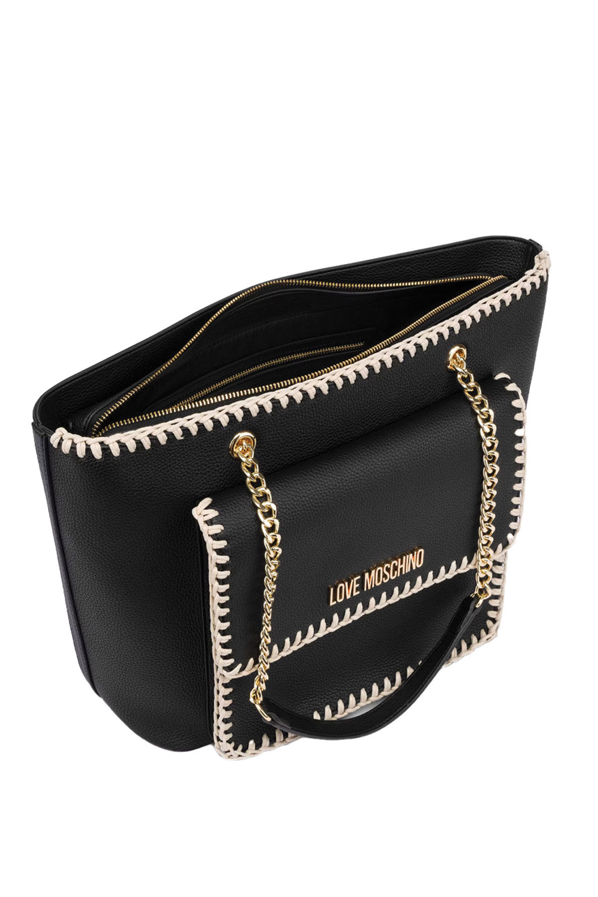 Love Moschino Zincir Detaylı Kadın Kol Çantası - 4