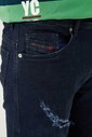 Normal Kesim Yırtık Detaylı Erkek Jean Pantolon - Thumbnail