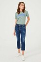Normal Paça Yırtık Kadın Jeans - Thumbnail