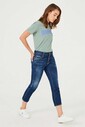 Normal Paça Yırtık Kadın Jeans - Thumbnail