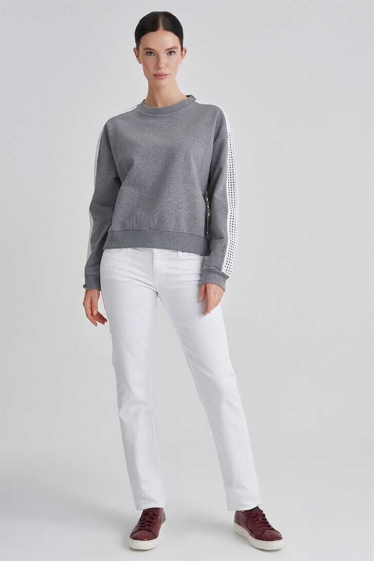 Trussardi Kuş Gözü İşlemeli Kadın Sweatshirt - 2