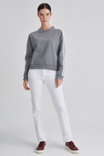 Trussardi Kuş Gözü İşlemeli Kadın Sweatshirt - 6