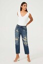 Twinset Kadın Yırtık Jeans - Thumbnail