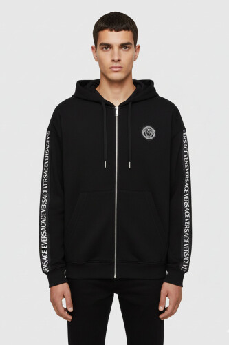 Versece Fermuarlı Kapşonlu Sweatshirt - Versace