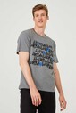 Yazılı Erkek Bisiklet Yaka T-Shirt - Thumbnail